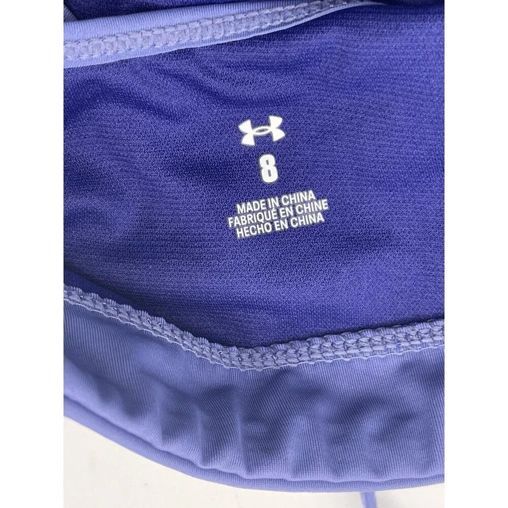 Under Armour Bikini Top Girls Youth‎ Kids Size 8 Purple Ribbed Swimsuit Beach